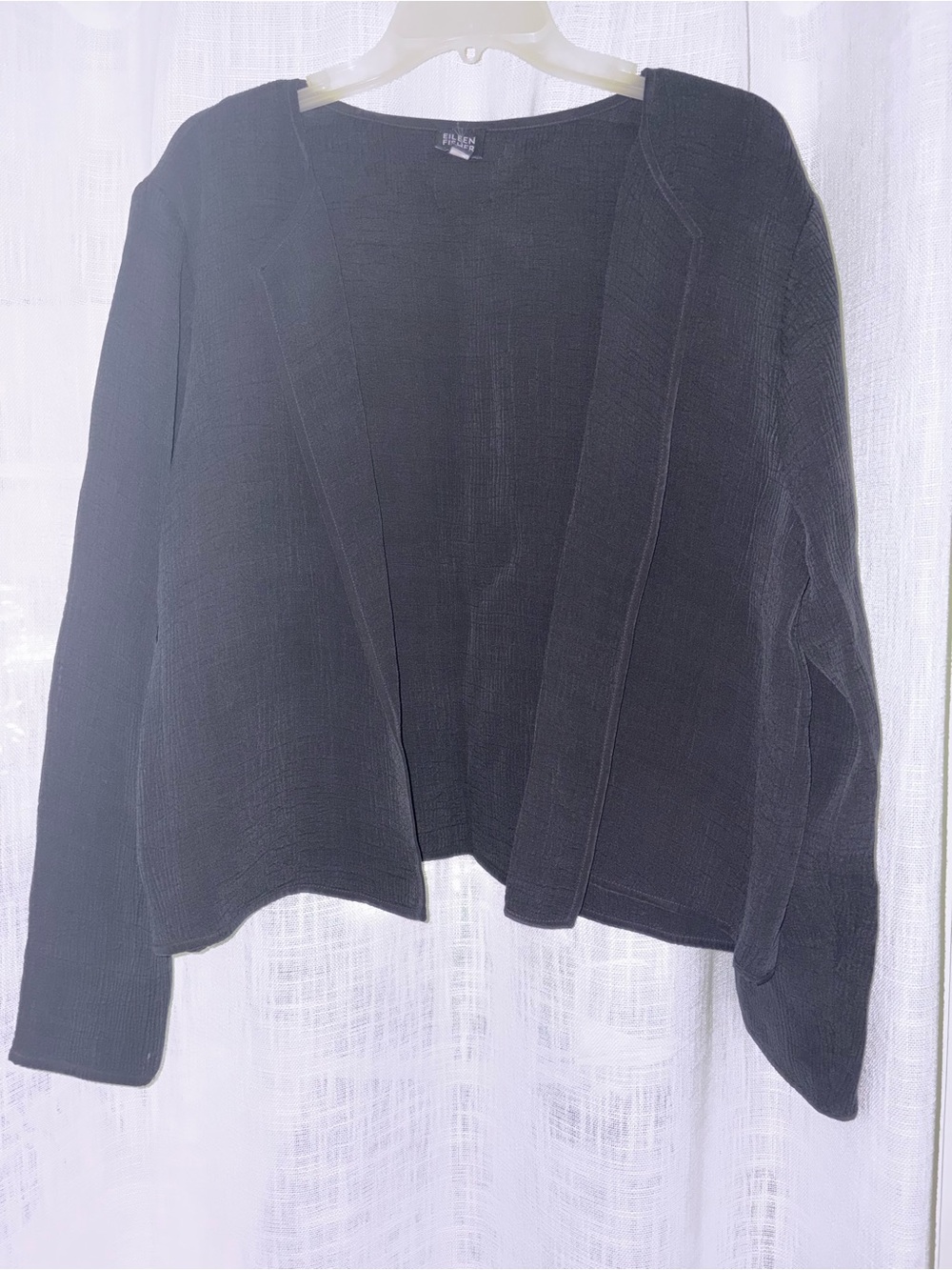 Eileen Fisher Black Open-Front Jacket